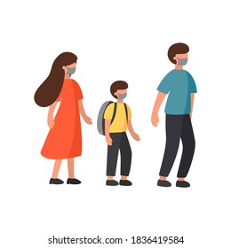 Family - Mom Dad and Son. Stock Vector Illustration