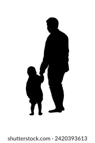 Family mom and dad walking together with kids children vector