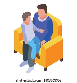 Family moments father kid icon. Isometric of family moments father kid vector icon for web design isolated on white background