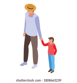 Family moments walking icon. Isometric of family moments walking vector icon for web design isolated on white background