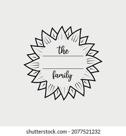 Family Monogram with Blank Space for Name, Floral Ornament for print, card etc - Shutterstock ID 2077521232