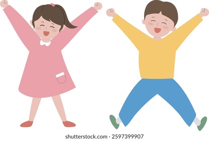 Family Month Children's Day Excited Children's Illustration