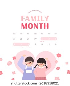 family month delivery notice pop-up illustration