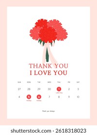 family month delivery notice pop-up illustration