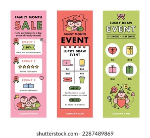 Family month event. Vertical banner template.