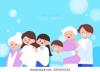 Family Month Happy Family Character Illustration
