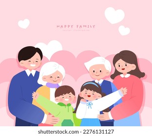 Family Month Happy Family Character Illustration
