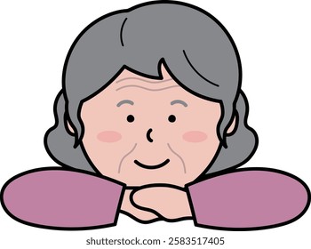 Family Month Laughing Grandmother Illustration