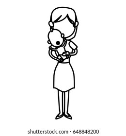 family mother carrying her baby cute image