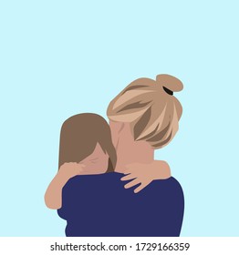 
Family, mother with child. Mom holds the baby in her arms. The concept of family love and comfort, 
Orphans, adoption,Cute illustration of motherly love. Children's Day. Vector illustration.