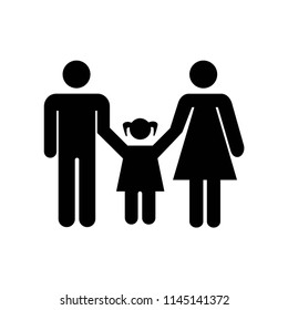 Family of mother and father with a daughter icon vector icon. Simple element illustration. Family of mother and father with a daughter symbol design. Can be used for web and mobile.