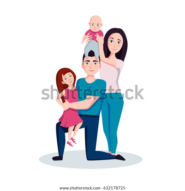 Family Mother Father Son Daughter Vector Stock Vector (Royalty Free ...