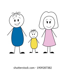 Family Mother Father Son Stick Figure Stock Vector (Royalty Free ...