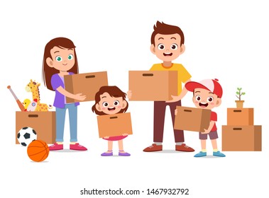 family moving house vector illustration isolated