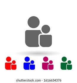 A family multi color icon. Simple glyph, flat vector of web icons for ui and ux, website or mobile application