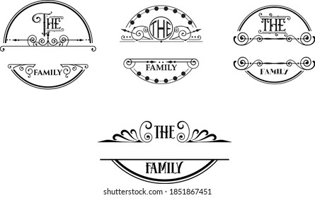 Family Name Monogram Bundle is suitable for t-shirt, laser cutting, sublimation, hobby, cards, invitations, website or crafts projects. Perfect for magazine, news papers, posters, in branding, etc.