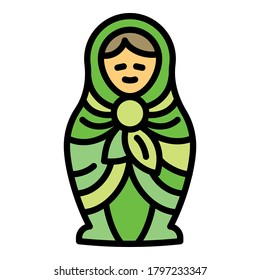 Family nesting doll icon. Outline family nesting doll vector icon for web design isolated on white background