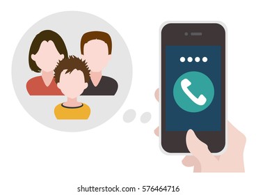 Family and network communication concept