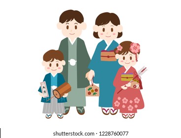 Family of New Year holidays in Japan
