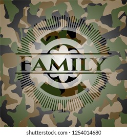 Family on camo pattern