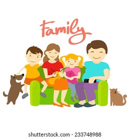 Family on the couch