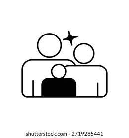 Familia en movimiento Icono Vector ilustración de stock