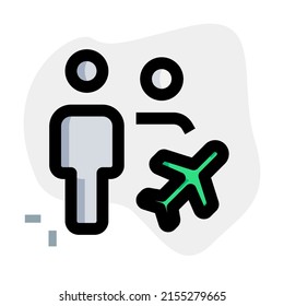 family on a vacation with airplane logotype