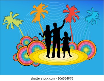 Family on vacations , vector work