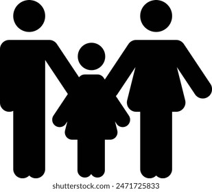 family with one daughter icon symbol or sign
