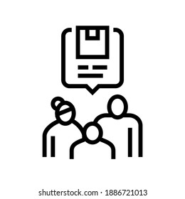 family order review line icon vector. family order review sign. isolated contour symbol black illustration
