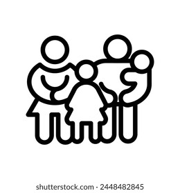 family outline icon pixel perfect vector design good for website and mobile app