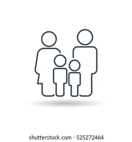 Family Outline Icon Vector . Flat Sign for using in the App, UI, Art, Logo, Web.