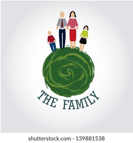 the family over gray background vector illustration