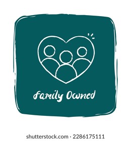 Family Owned Small Business. Family-Owned Restaurant vector Icon with hand-drawn touch.