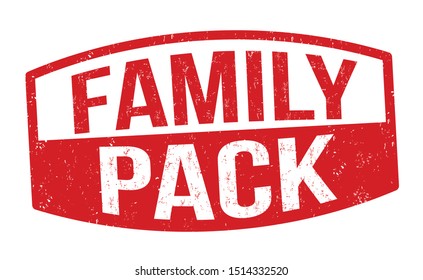 Family pack sign or stamp on white background, vector illustration