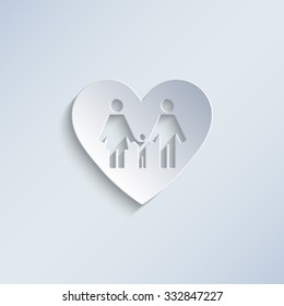 Family - paper vector icon