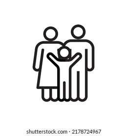 Family, parent and child, linear icons. In line with editable strokes