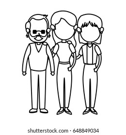 family parent and grandparents together character