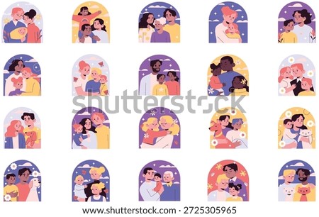 Family And Parenting Illustrations Vector Illustration. Illustration symbol design template for web mobile UI element.