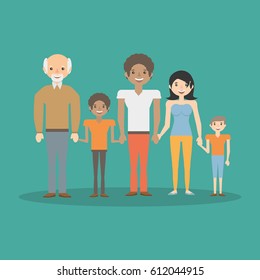 family parents boys and grandpa bonding