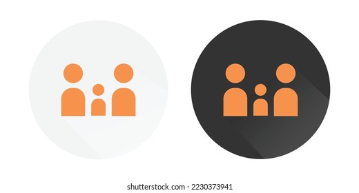 Family, parents and child icon, Family Flat Icon, Parents symbol, Family logo Colorful vector icons