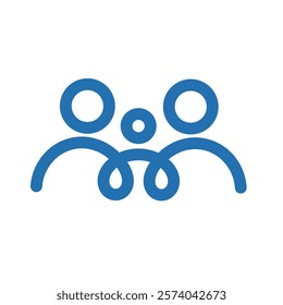 Family, parents and child, linear icon. Line with editable stroke. Family icon. 3 3people icon. Family planning icon.