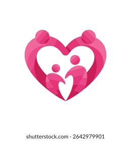 Family, parents and child, linear icon. Line with editable stroke