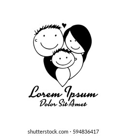 Family, parents with child, sketch for your design