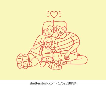 family parents father mother and son