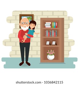 family parents in house place scene