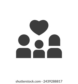 Family Parents Icon Black and White Vector Graphic