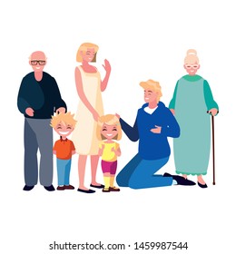 family parents kids group people