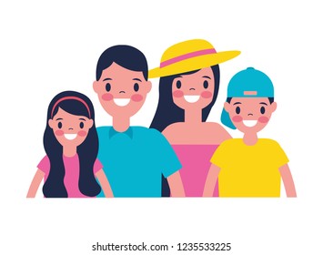 family parents and kids together 