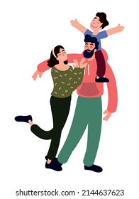 family parents and son isolated